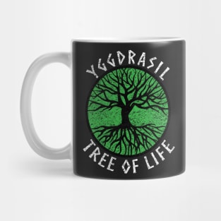 Tree of Life Yggdrasil Green Valhalla Vikings Grunge Distressed Mug